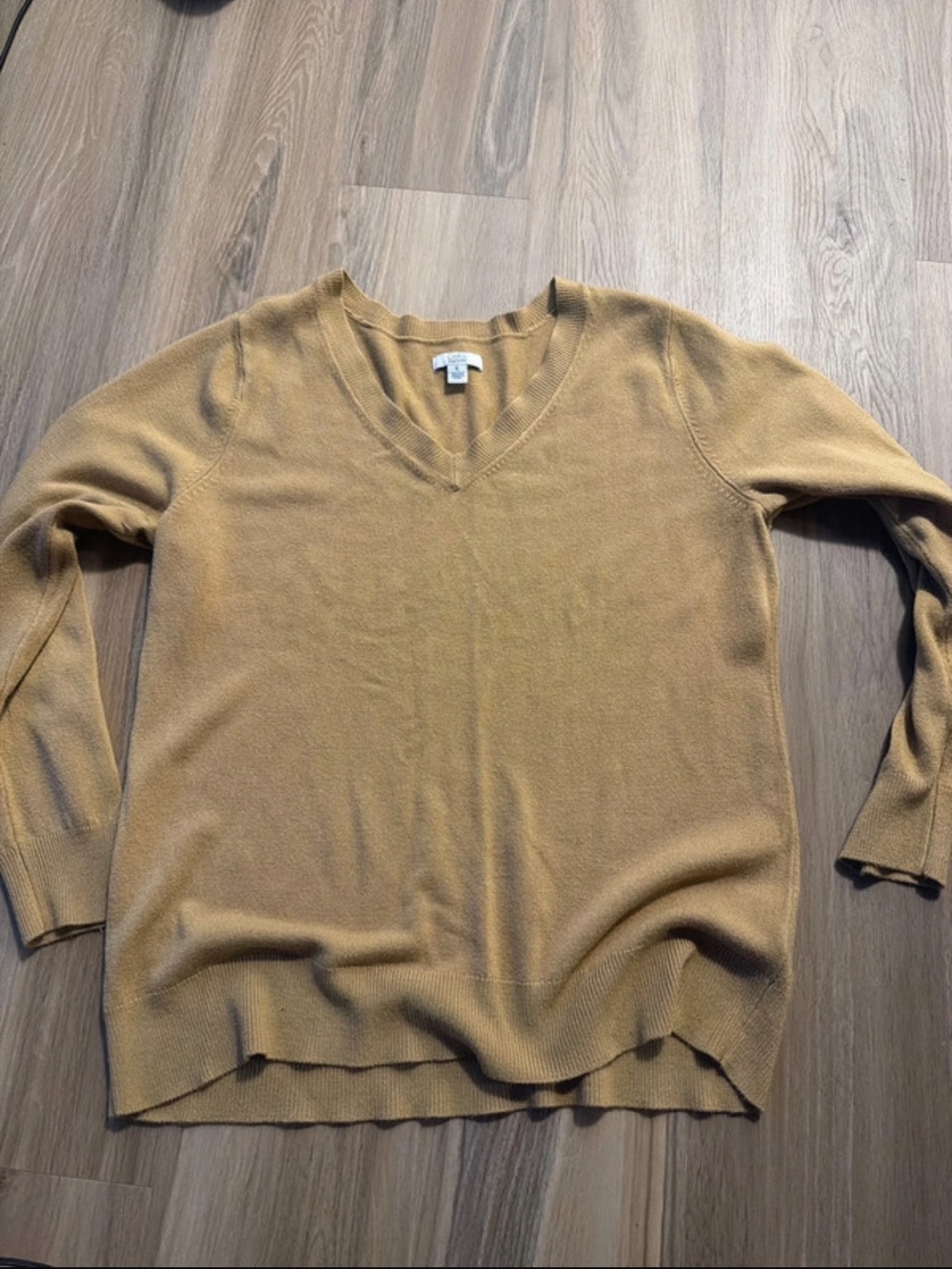 croft & barrow Women's V-Neck Sweater in Mustard Brown
